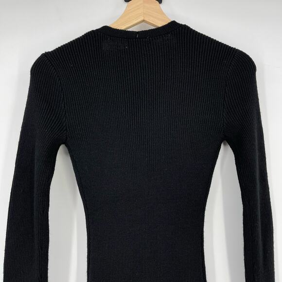 LPA | NWT Kavala Sweater Dress in Black Midi Button Front Knit Cardigan XS - Picture 10 of 16